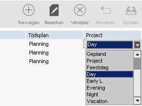 Inclusief pauze: dit wordt gebruikt als de pauzes deel uitmaken van de werkdag. Dit is louter informatief en heeft geen invloed op het totale aantal gewerkte uren.