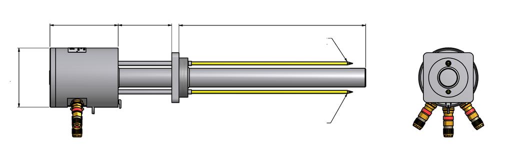 Markering ATEX Ex II 2 G D Ex de IIC T6-T1 Gb EN/IEC 60079-1 Ex tb IIIC T110 C Db EN/IEC 60079-31 T wordt op het element geklemd