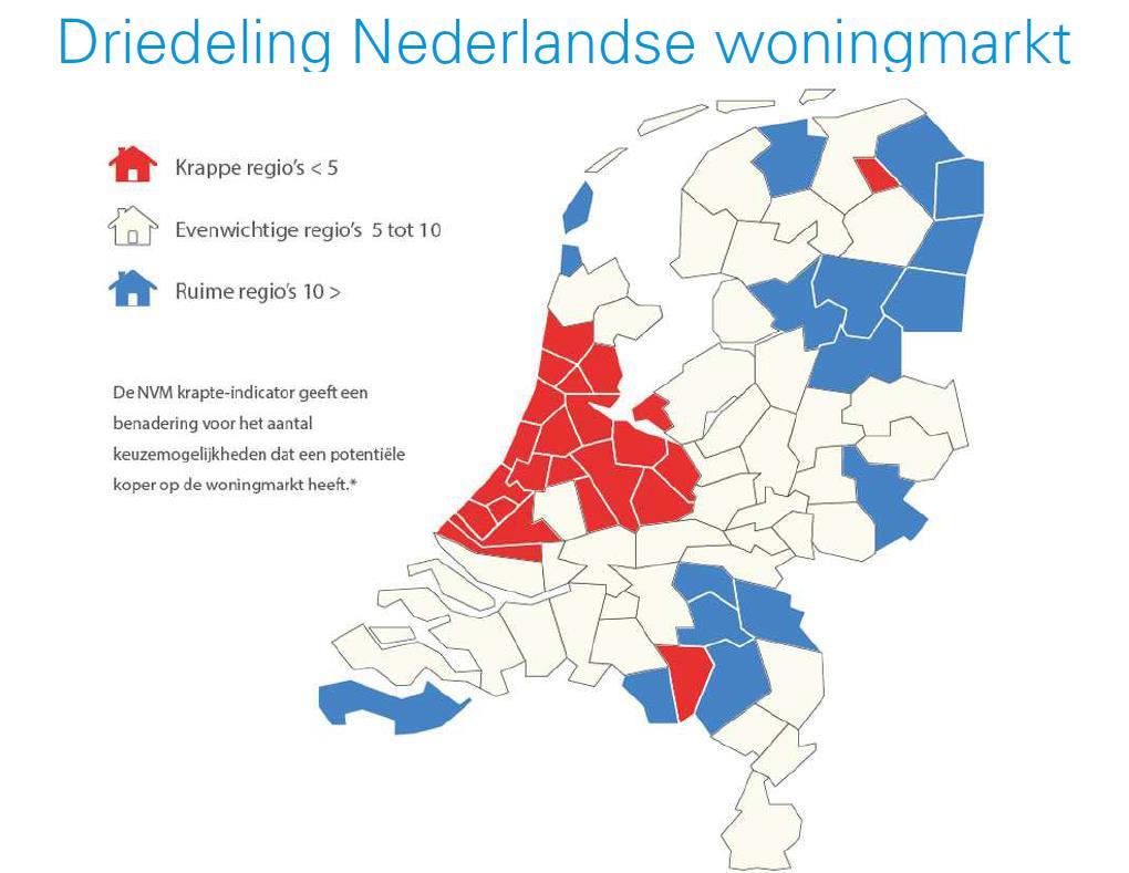 Bovenstaande grafiek geeft een overzicht van de marktliquiditeit (aantal verkochte woningen ten opzichte van het totale aantal te koop staande woningen).