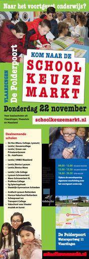 Schoolkeuzemarkt voor leerlingen van groep 8 Over een grote week zal de schoolkeuzemarkt zowel in Schiedam als in Vlaardingen weer plaatsvinden voor alle leerlingen van groep 8 uit onze regio.
