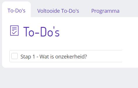 Als u een stap aanvinkt, komt deze onder het tabje To-Do s te staan. 5.