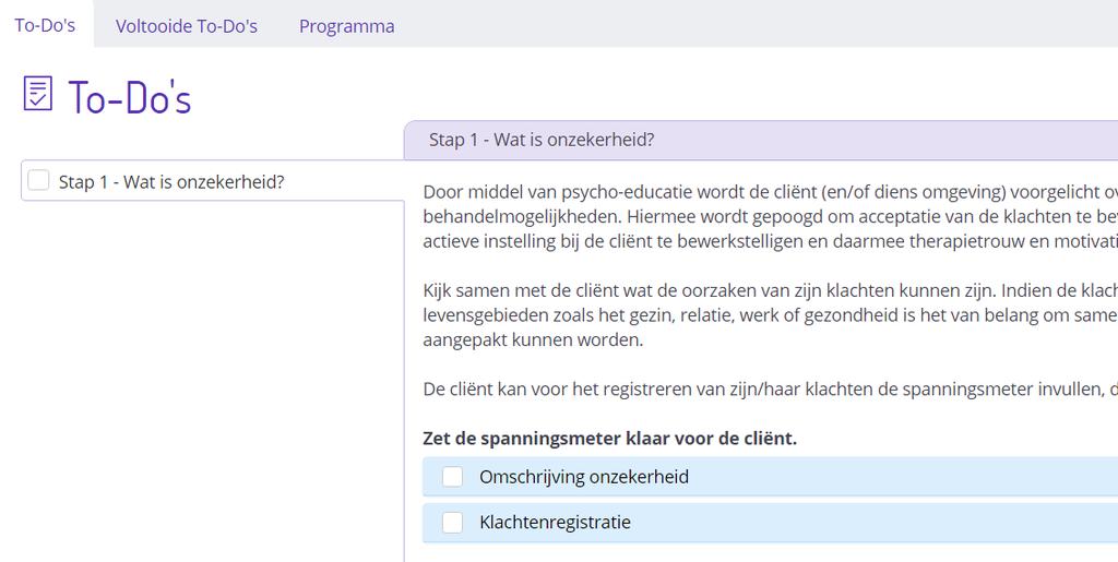 6. De cliënt kan hier componenten (de blauwe balkjes) openklikken en invullen.