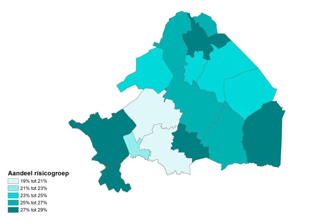 2.2 Risicogroep per gemeente Een kwart van de huurders in de provincie Drenthe heeft een betaalbaarheidsrisico. In absolute zin gaat het om ruim 12.330 huurders van de totale groep van 49.