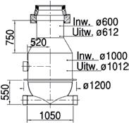 Polyester inspectieput Ø 800 mm met bolle bodem