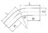 Inbouwmaten PVC drukleidingsystemen Hulpstukken Bochten PVC 2 x spie 11¼ Diam.