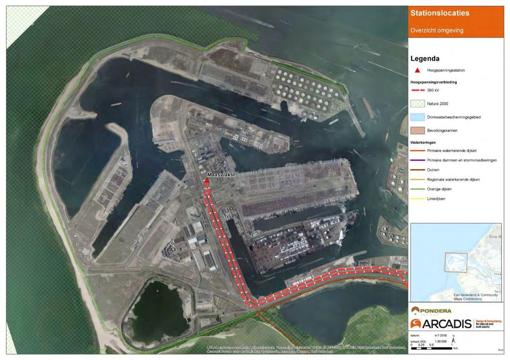 Maasvlakte In de buurt van het 380 kv-station zijn op het industrieterrein meerdere onbebouwde kavels van voldoende oppervlak voor een converter en/of