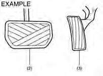 PEDALEN Koppelingspedaal (1) (bij handmatige geschakelde versnellingsbak) Het koppelingspedaal wordt gebruikt om de aandrijving van de wielen door de motor te onderbreken, bij het remmen of bij het