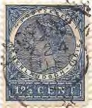 15 Figuur 75: Het violette en zwarte naamstempel van SOENGEISLAN met tevens tweemaal het vierkantstempel van PANGKALPINANG gebruikt op 20 oktober 1905 en 22 maart