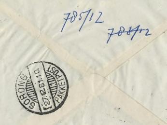 Lokale aangetekende brief, verzonden door Toko Besi, eigenaar Oei Hwa Eng, naar het kantoor van de Hollandse Beton