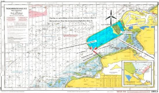 Figuur 2: Doggersbank Delta 21 is een soort derde Maasvlakte met een stuwmeer wat het Haringvliet afschermt van de zee (zie bijlage 6).