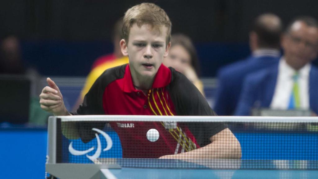 Laurens Devos, the youngest ever table tennis gold medallist at a Paralympic Games (Photo: Richard Kalocsai) by Ian Marshall, ITTF Publications Editor Presented by Tinsue, the nominees for Male Para