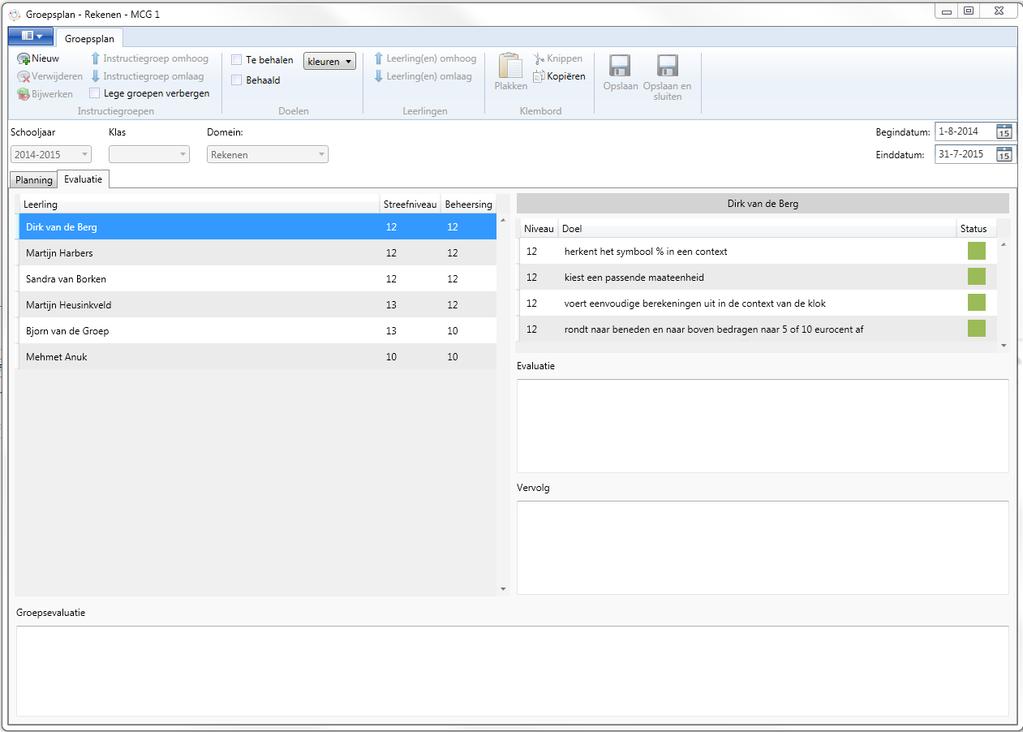 1 Schermafbeelding 19. Evaluatie groepsplan. 2.
