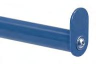 Poedercoating blauw RAL 5007. 2 Zwenk- en 2 bokwielen met TPE rubber, naaf met kogellager. Zwenkwielen met rem, conform EU-norm EN 1757-3. Gedemonteerde aanlevering.
