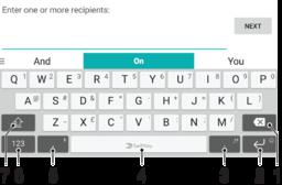 Tekst typen Virtueel toetsenbord SwiftKey is standaardvoorziening voor het invoeren van tekst.