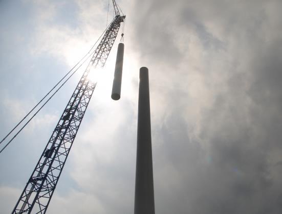 In totaal dient circa 726 m³ beton per windturbine te worden gegoten (73 vrachtwagens per windturbine).