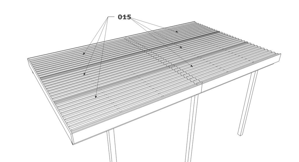 6. aluminium dakplaten monteren montages des tôles en aluminium Opgelet! - Indien u de dakplaten niet onmiddellijk plaatst, dient u deze op een vlakke ondergrond te stapelen.