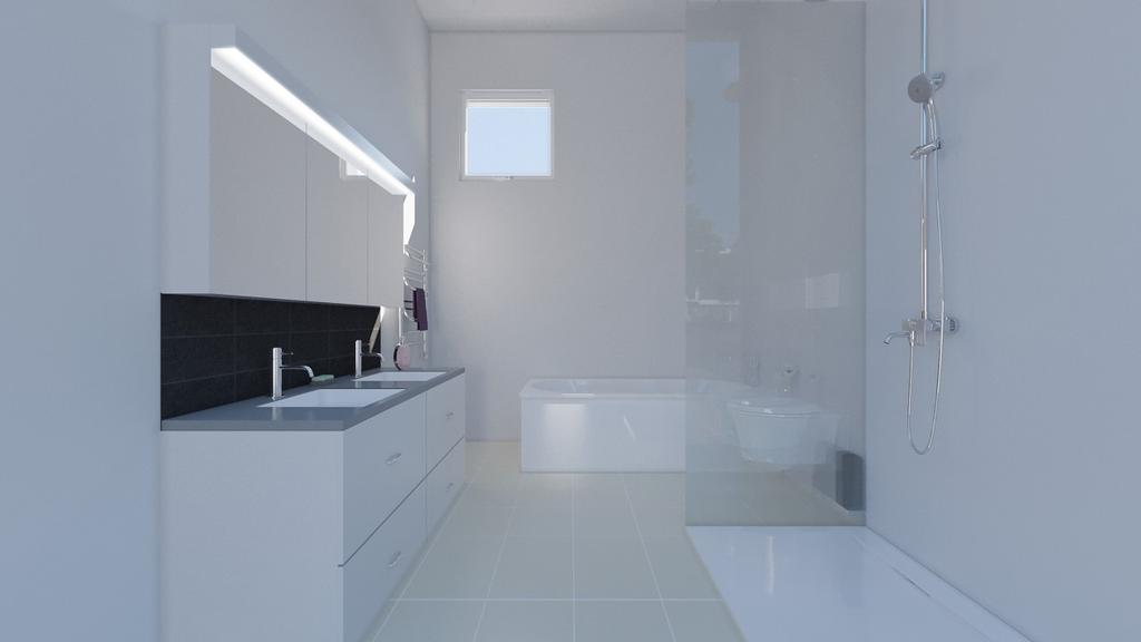 Visualisatie: badkamer woning (eerste verdieping) Homelab Homelab Belgium, Naamsevest 6,