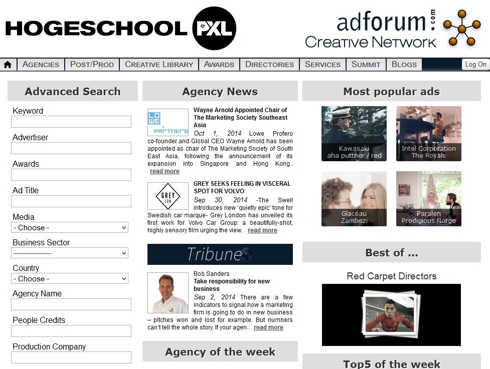 Adforum Adforum biedt info rond Advertising Agencies, TV Commercials, Commercial