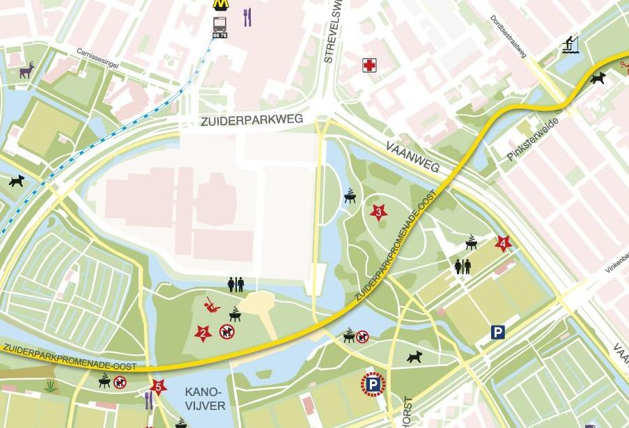 Wandelroute 3SAW en 1SAW van het naar het terrein van TOS/Zuiderpark Adres: