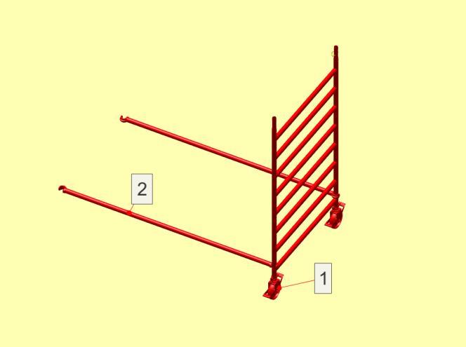 6 OPBOUW VAN DE BREDE ROLSTEIGER (3,5,7,9,11 m) 1: Steek beide wielen in het 8-