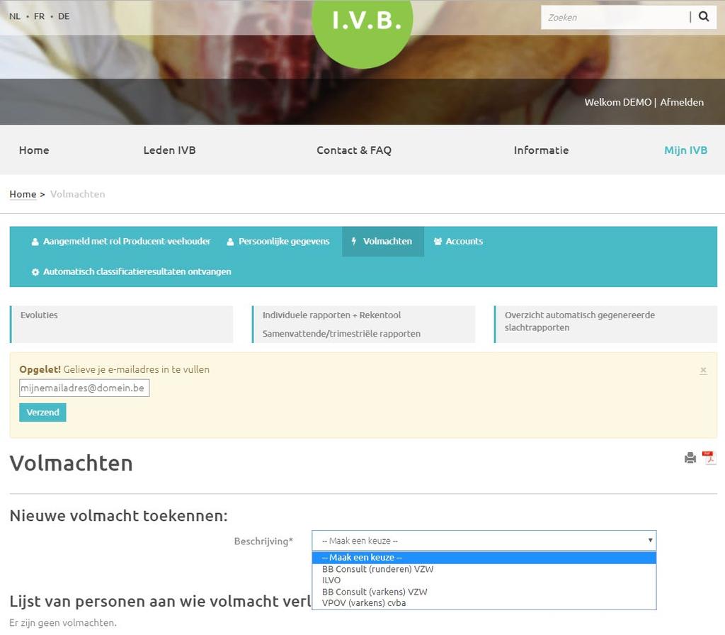 Beschikbaarstelling classificatiegegevens www.ivb-interprof.