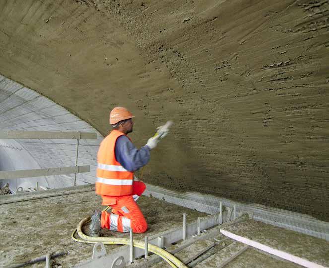 BRANDWERENDE MORTEL VOOR TUNNELS Sikacrete -213 F en Sikacrete -223 F: opgespoten brandbeschermende mortels voor beton Bij een tunnelbrand kan het beton in zeer korte tijd aan extreme temperaturen