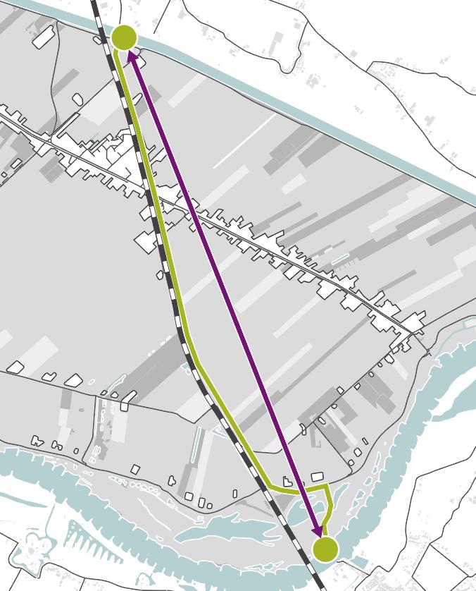 Schalkwijkseweg Spoordijk 2 x spoor kruisen Omrijdfactor: 5,3 km / 5,8 km = 1,09