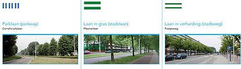 De inrichting van de openbare ruimte van de naoorlogse woonwijken kent drie verschillende tradities: de Haagse, de Rotterdamse en de Amsterdamse, met bijbehorende beplantingsstructuur.