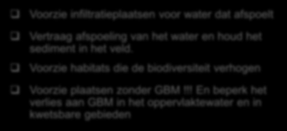 hellingen te breken Grasbufferstroken aan de rand van het veld, waar het water zich verzamelt Thalweg buffer of grasgang, om het geconcentreerde afstromende