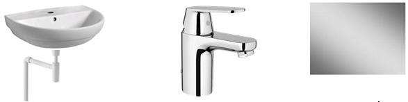 60cm Grohe Eurosmart Cosmopolitan Spiegel rechthoekig sifon met