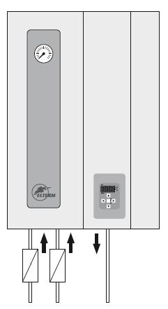 MONTAGE NATTE DEEL Lees a..u.b. goed de handleiding voor aansluiten elektrische cv ketel. Alle SilverLine elektrische cv ketels zijn ontworpen om verticaal gemonteerd te worden aan de muur.