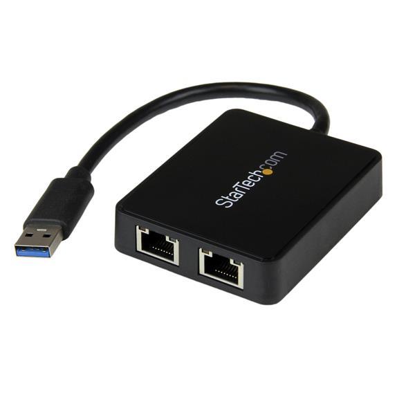 USB 3.0 naar 2-poorts gigabit Ethernet-adapter NIC met USB-poort Product ID: USB32000SPT Met de USB32000SPT USB 3.