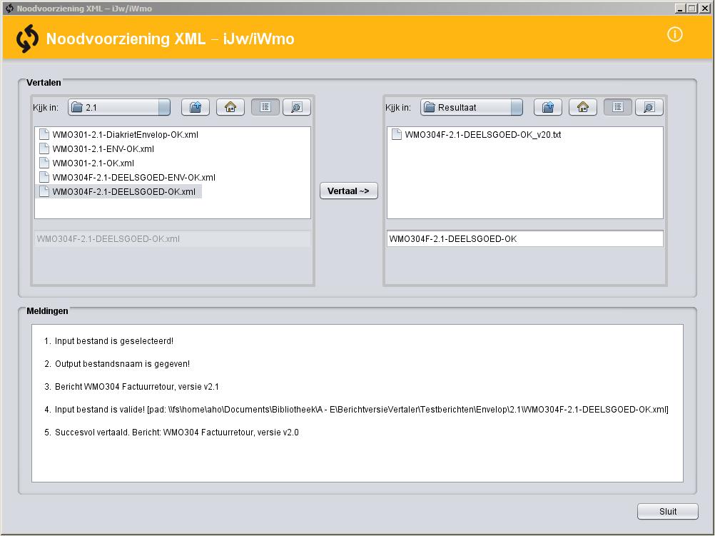 1 Werken met de Noodvoorziening Nadat u de.exe-file hebt gedownload en geïnstalleerd op uw computer, kunt u de applicatie openen. U ziet dan dit scherm: 1.