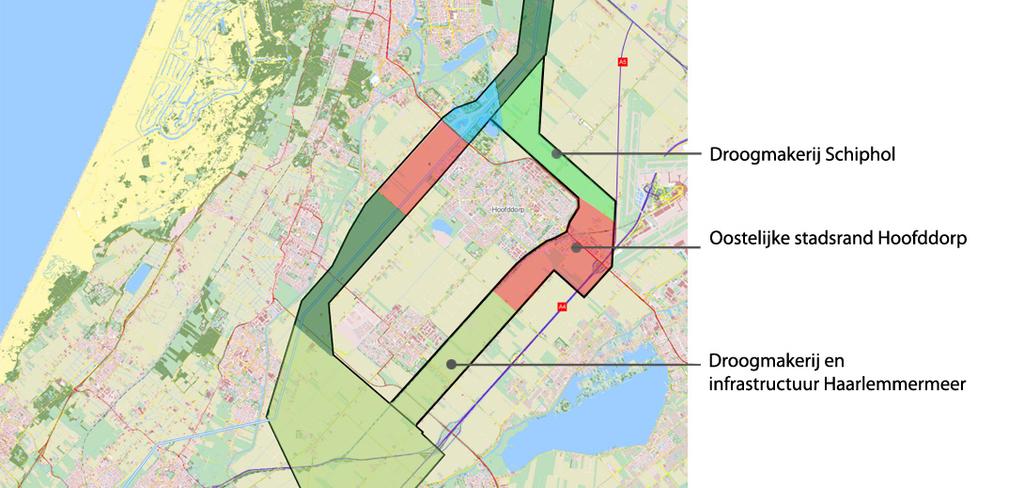 4.2.2 Landschap Huidige situatie Figuur4.5 Ruimtelijk landschappelijke gebiedsindeling plangebied Het plangebied Haarlemmermeer Oost is opgedeeld naar landschappelijke hoofdkarakteristiek.