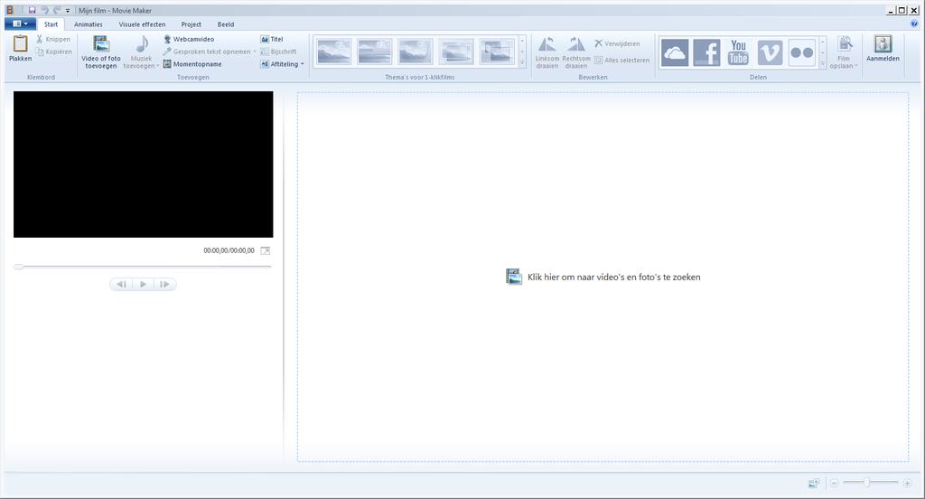 Windows Movie Maker: Video s openen en in de juiste volgorde zetten.