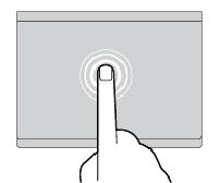 Tikken Tik met één vinger op een willekeurige plek op de trackpad om een item te selecteren of te openen.