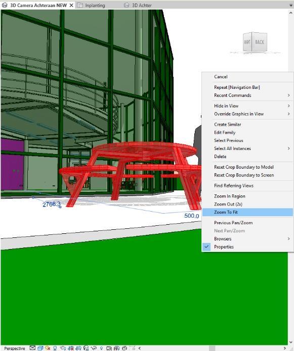 Conclusie is dat er quasi geen verschil in mogelijkheden meer is tussen werken in Perspective View tov werken in Orthographic views: daar heeft Autodesk bij de recentste versies telkens