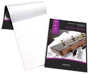 .. Muziekblok Ft 21 x 29,7 cm (A4) Wit houtvrij papier van 90 g/m² 100 bladzijden (50 vel) 12 notenbalken MU50 10.