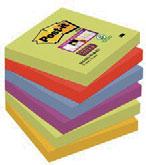 .. Super Sticky Notes Marrakesh Blok van 90 memoblaadjes Geassorteerde kleuren: asperge, saffraan, lavendelblauw, moerbei en kerrie Ft 76 x 76 mm Pak van 6 blokken 654SSMK 1.