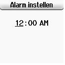 Menufuncties Alarm klok Alarm instellen Om het alarm in te stellen, drukt u op, en kiest u Alarm klok en Alarm instellen.