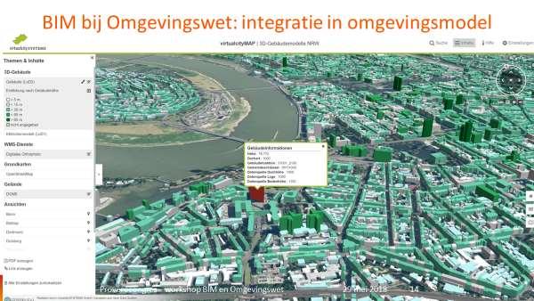 En de architect zou van de gemeente de gegevens uit de basisregistraties, gekoppeld aan de te stellen omgevingseisen in de open BIM-standaard IFC