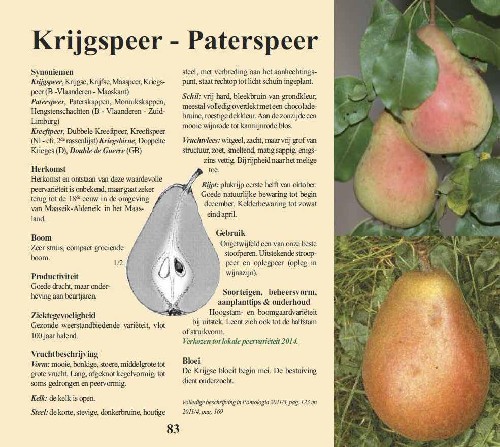 Een werk realiseren zoals voorheen voor de provincie West-Vlaanderen en Antwerpen werd gedaan, dat zowel de variëteiten van appel, peer, pruim, kers
