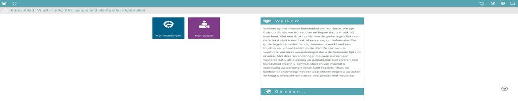 raet.nl met uw eigen inloggegevens. of kies voor de link: https://login.youforce.biz U komt dan in onderstaand scherm terecht.