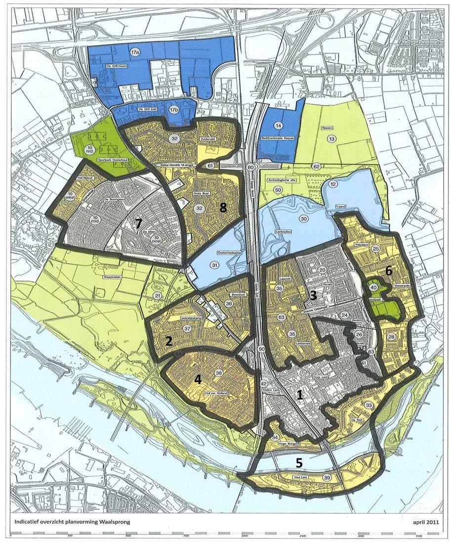 Op de kaart is te zien waar de bouwvlekken en woongebieden precies liggen binnen het