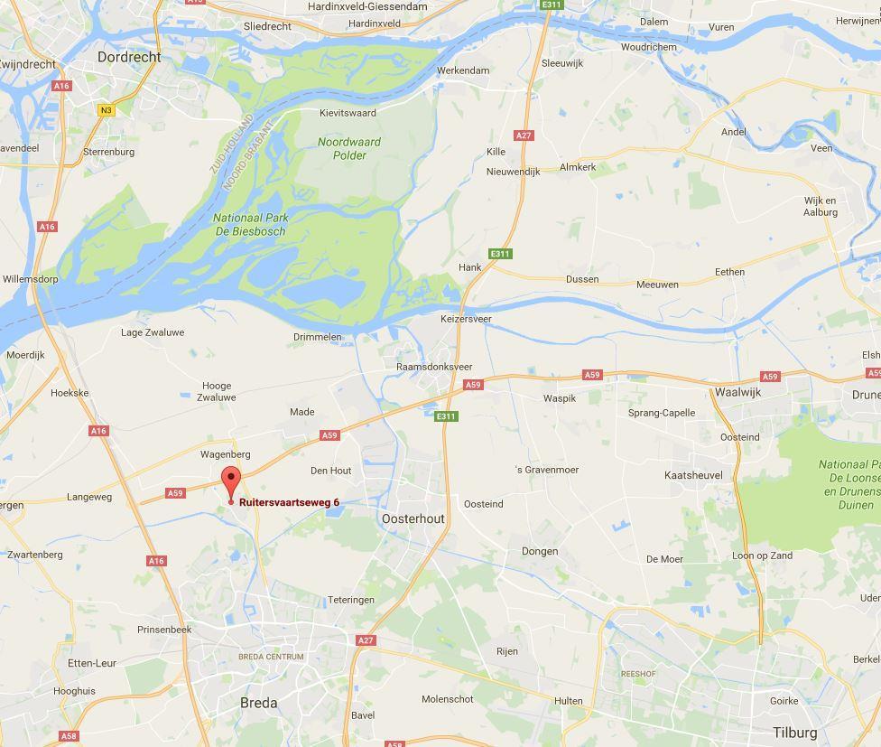 Situering De bedrijfshal is gelegen aan de Ruitersvaartseweg in Terheijden.