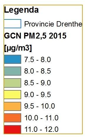 De achtergrondconcentraties liggen ver onder de grenswaarde voor de jaargemiddelde concentratie PM 10 van 40 µg/m³.
