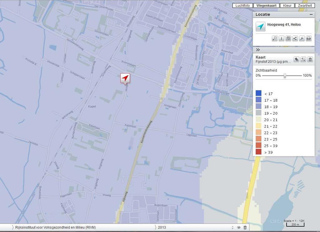 Figuur 7 indicatieve concentraties PM10 (bron: atlas Leefomgeving, kaarten 2013) Het Besluit gevoelige bestemmingen legt derhalve geen belemmeringen op voor de ontwikkelingen in Zandzoom & Zuiderloo.