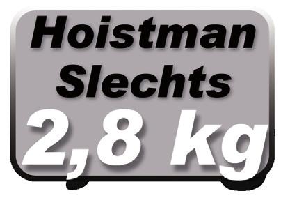 Lastdrukrem die de last op iedere gewenste hoogte vasthoudt. e boven- en onderhaak hebben veiligheidskleppen.