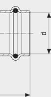 Rp=binnendraadcylindrisch SW=Sleutelwijdte Megapress-Overgangsstuk
