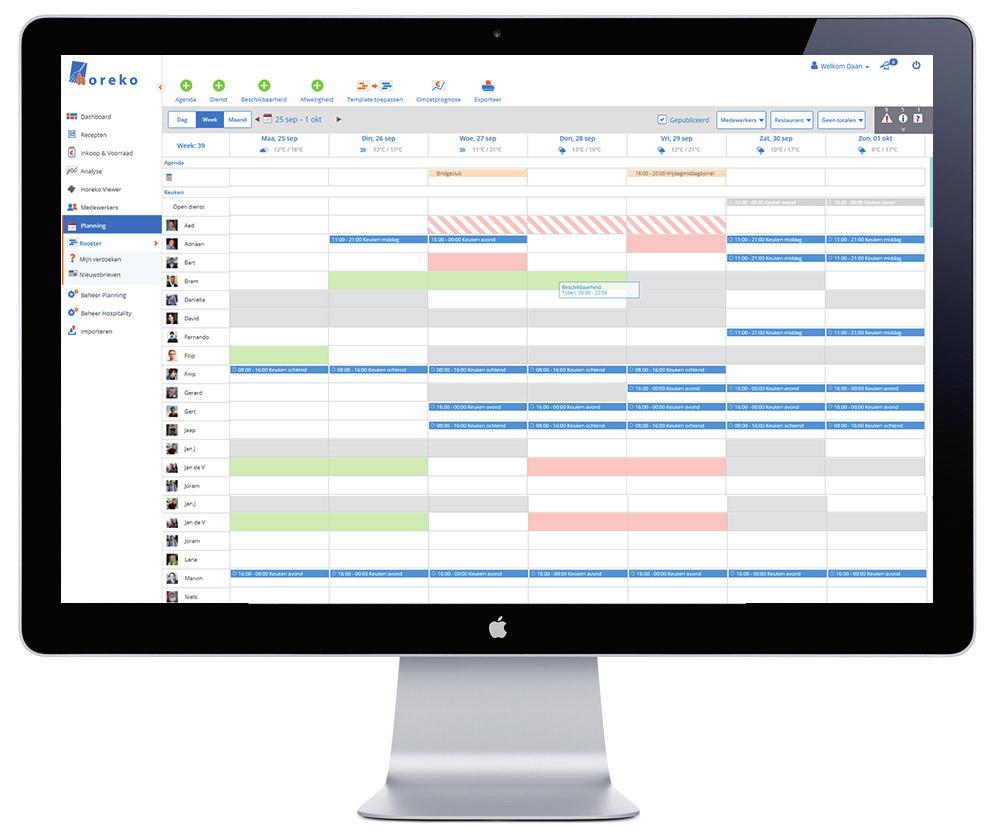 HOREKO PLANNING Eenvoudig roosters